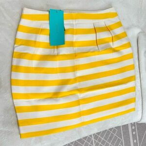 NWT Kate Spade Yellow Striped Skirt